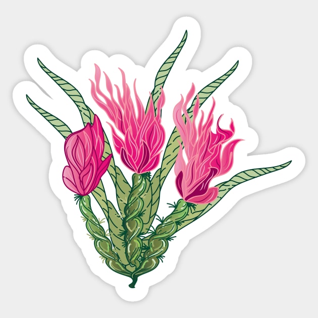 Cactus flowers Sticker by IngaDesign